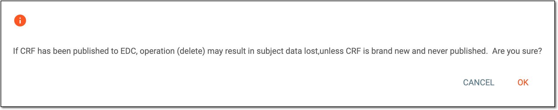Confirming linked form deletion