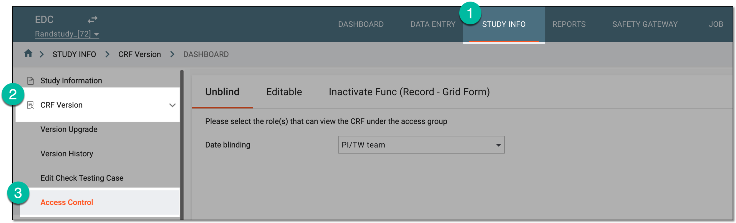 Opening access control functionality