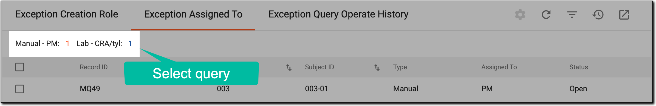 Selecting to view queries of deleted role