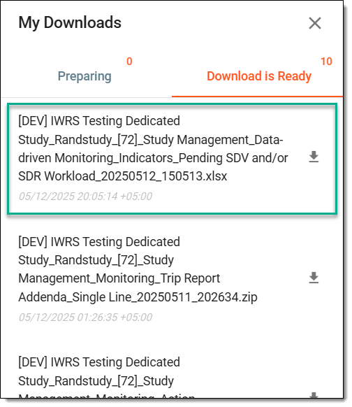 Downloading indicator data