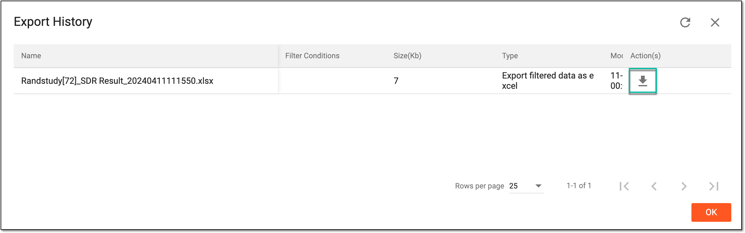 Downloading SDR result file