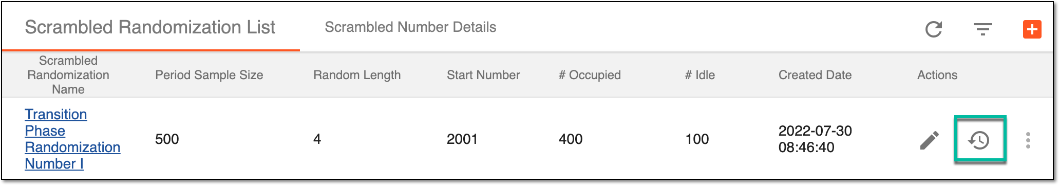Accessing scrambled randomization history