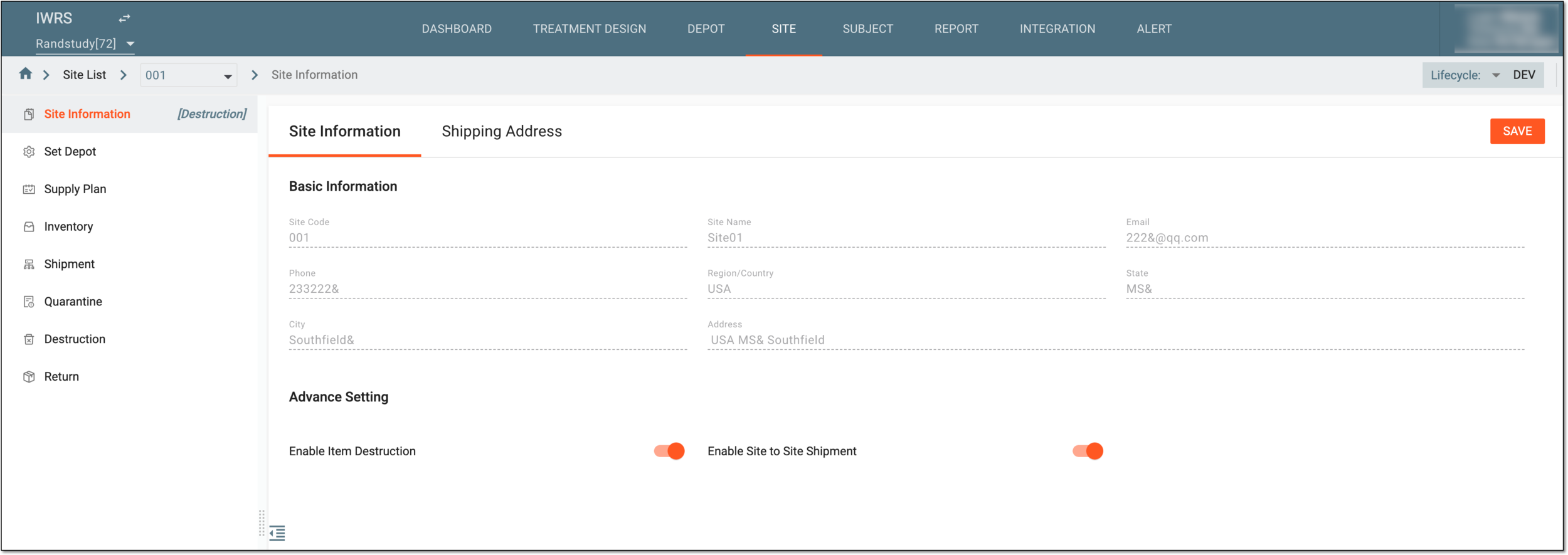 Site information page