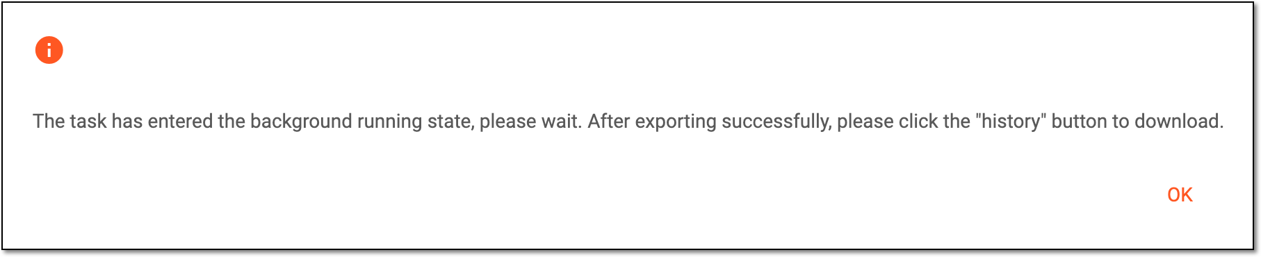 Report export confirmation