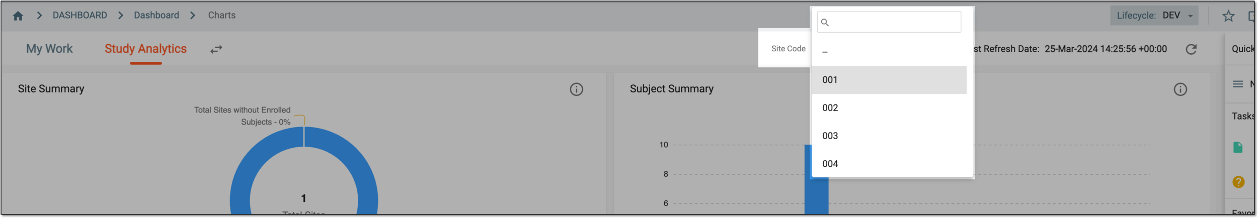 Selecting site