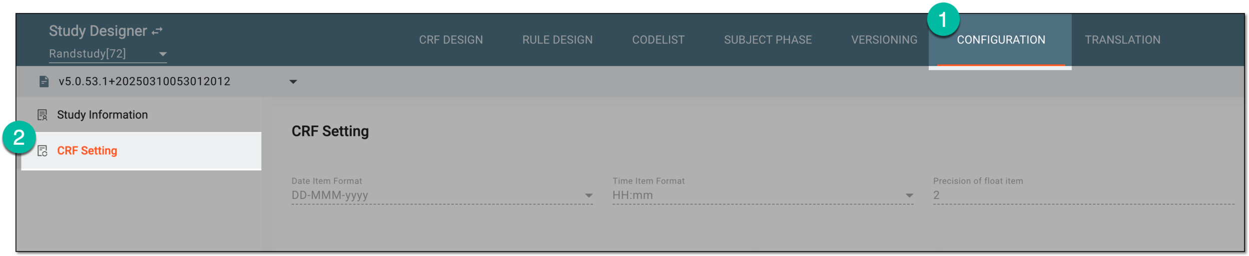 Accessing CRF settings