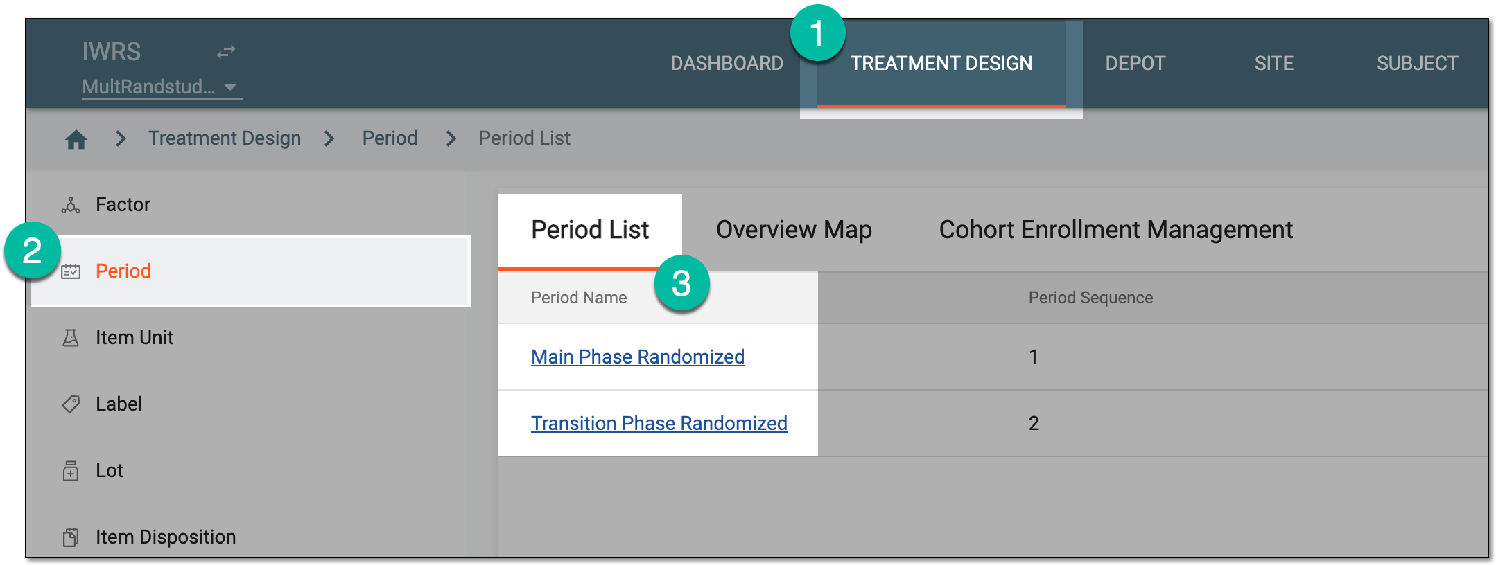 Accessing period configurator