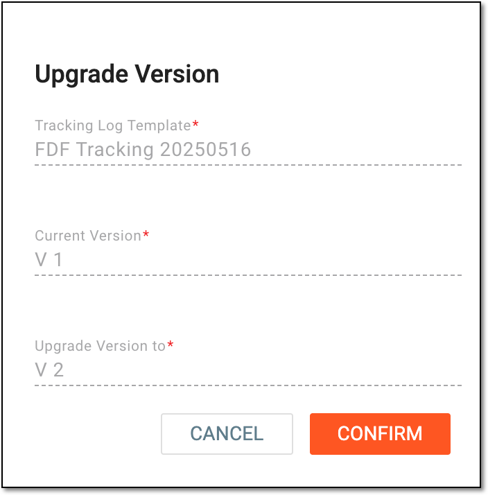 Confirming version upgrade
