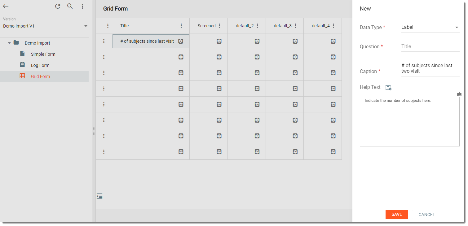 Associating row with item