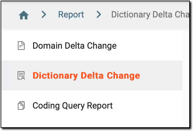 Accessing dictionary delta change reporting functionality