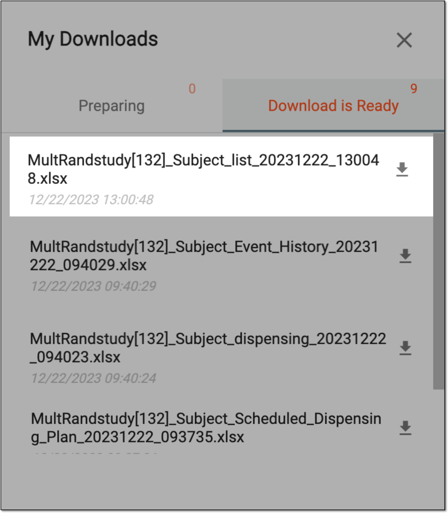 Viewing downloads