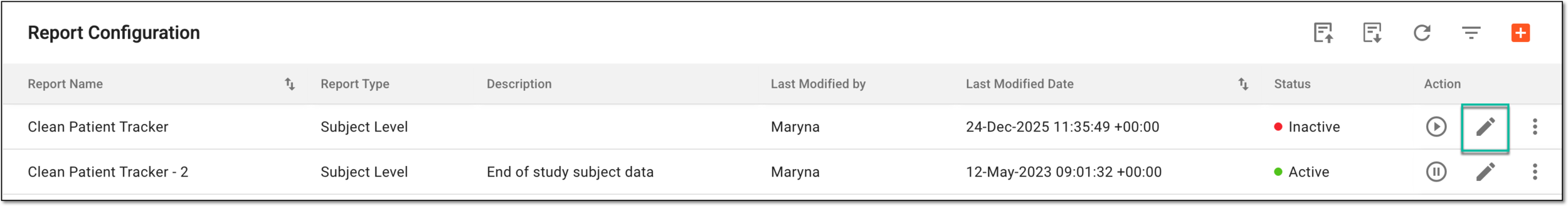 Selecting to edit on-demand report