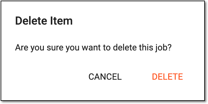 Confirming deletion of extraction job