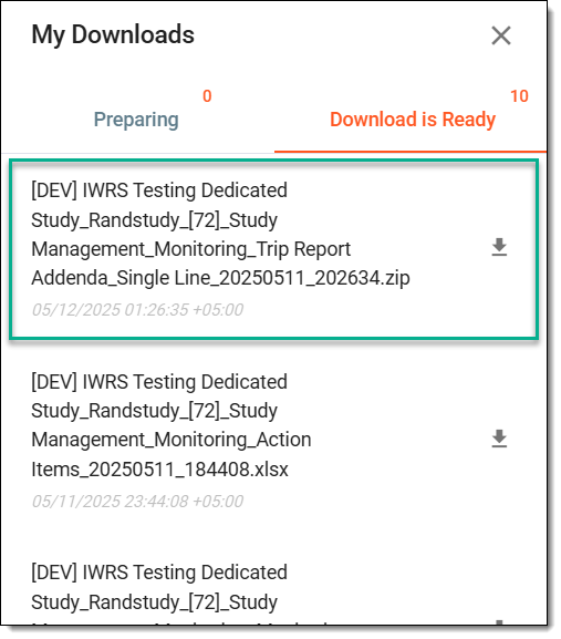 Downloading exported trip report addendum