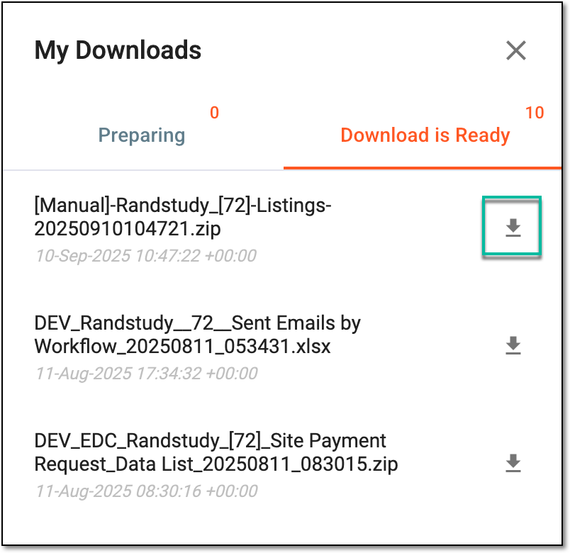 Downloading extracted listings report
