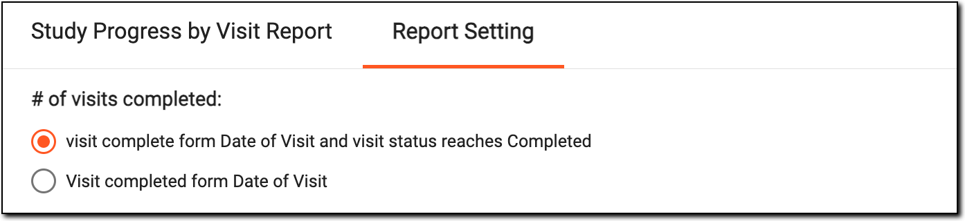 Selecting visits completed