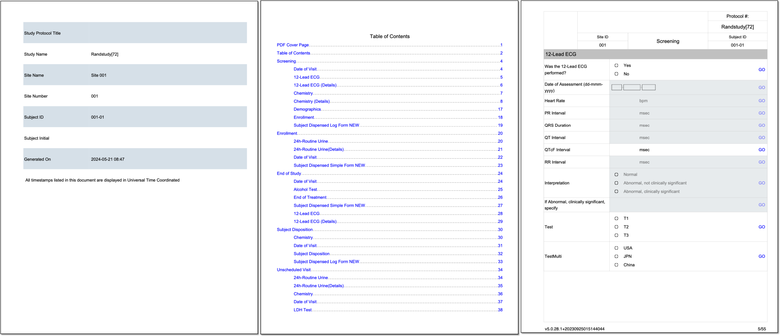 Example of exported subject PDF