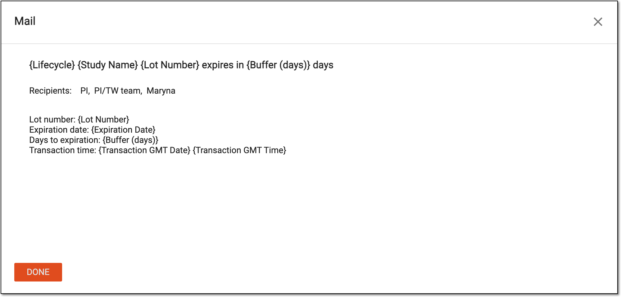 Previewing alert email contents