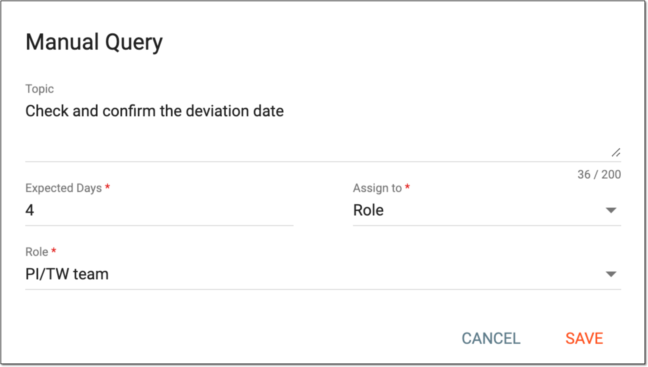 Editing query