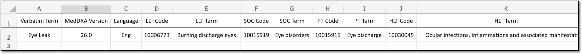 Sample of file to Import