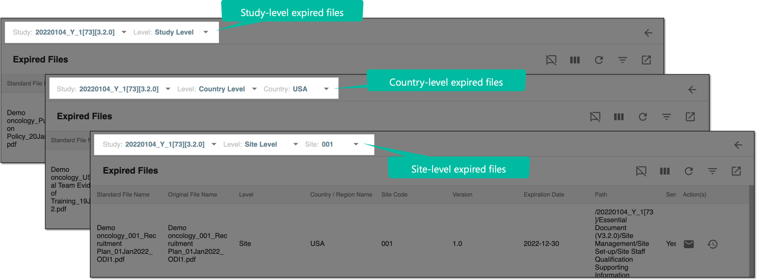Sorting expired files by level