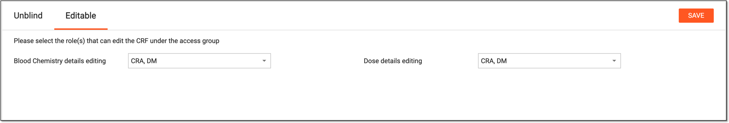 Providing permission to edit data by role