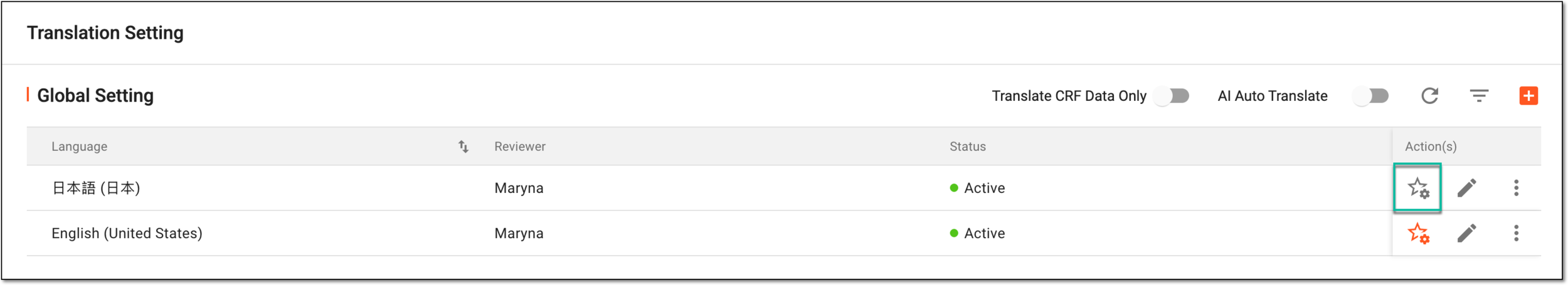 Selecting default primary language for sites
