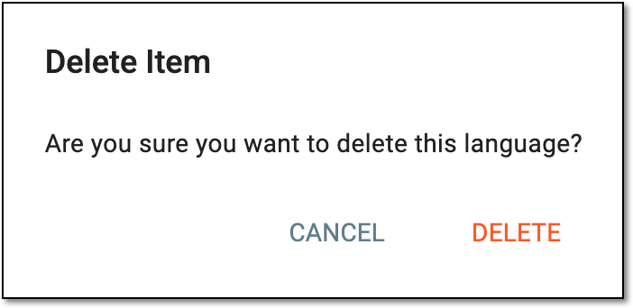 Confirming translation language deletion