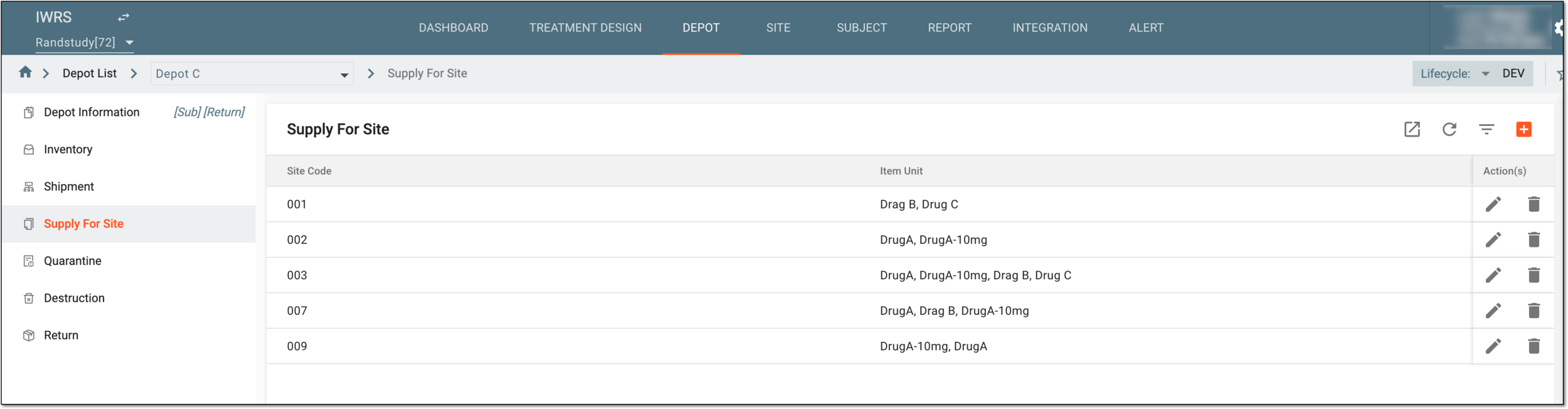 Supply for site setting page
