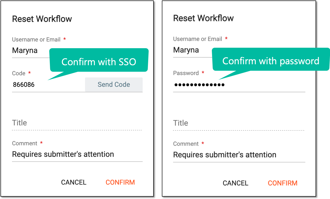 Confirming source document workflow reset