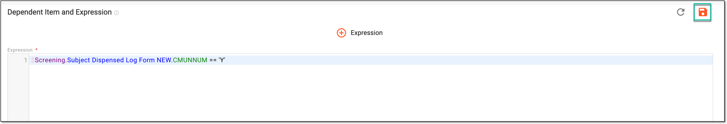 Saving item dependency expression