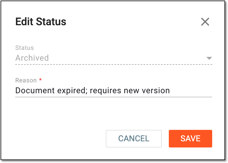 Changing status of site personnel document