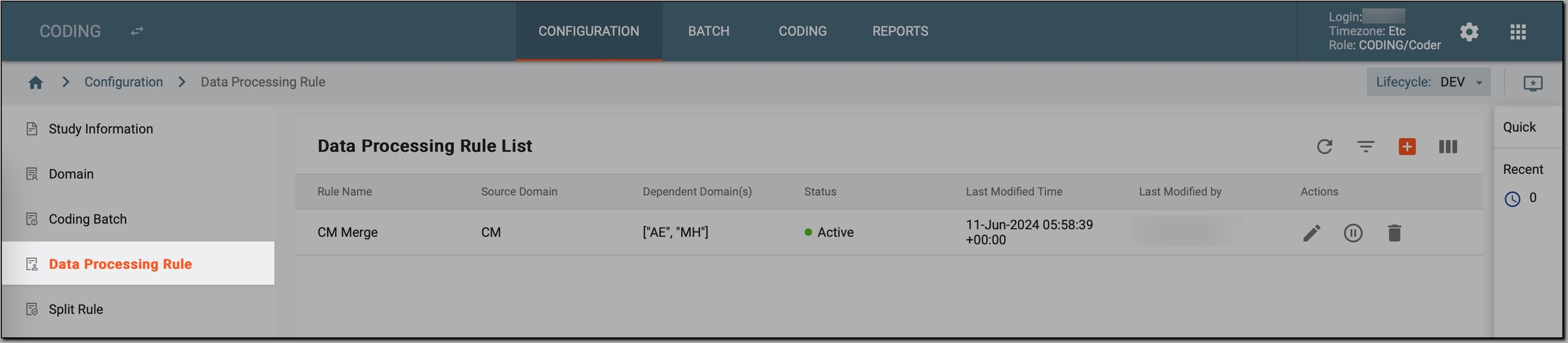 Accessing data processing rules