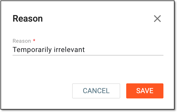 Providing inactivation reason