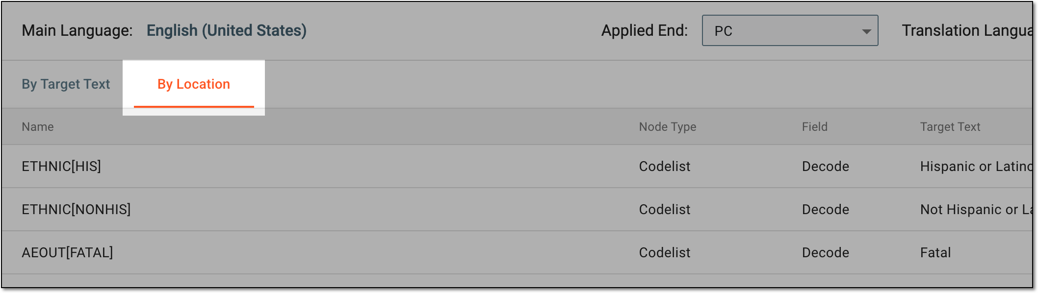 Accessing text list by location