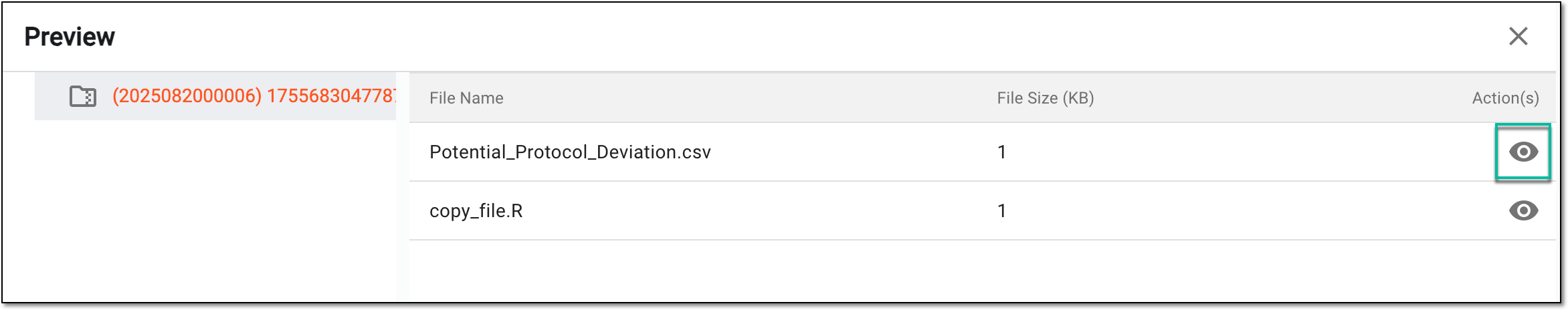 Selecting option to preview file within ZIP archive