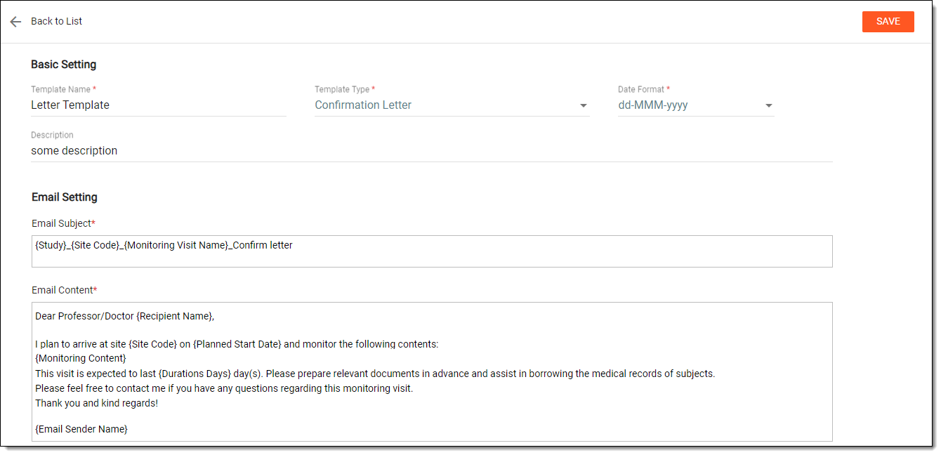 Creating email template