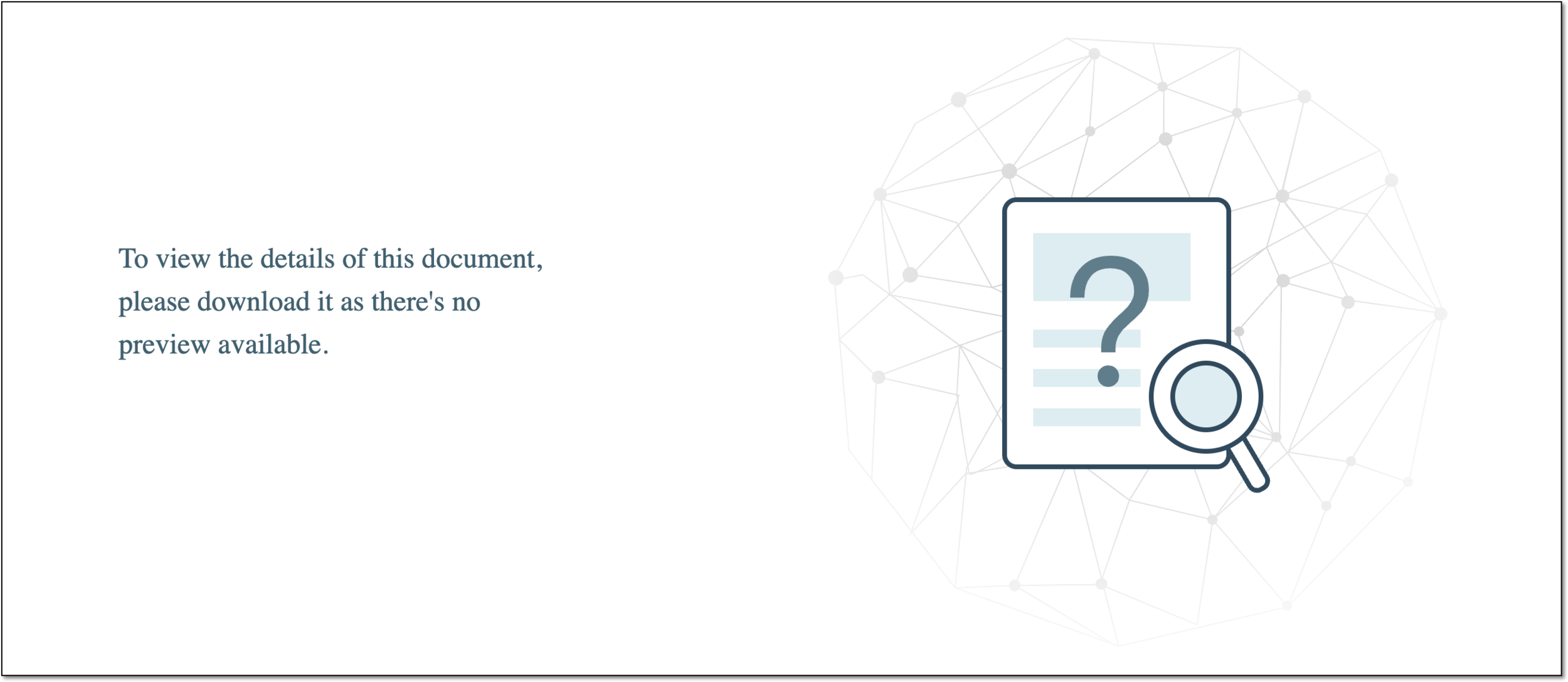 Example of unsupported file format preview failure