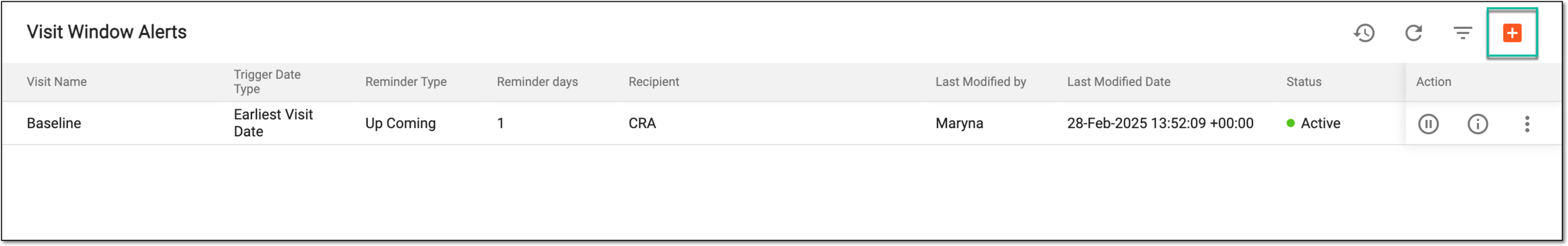 Selecting to add new visit window alert