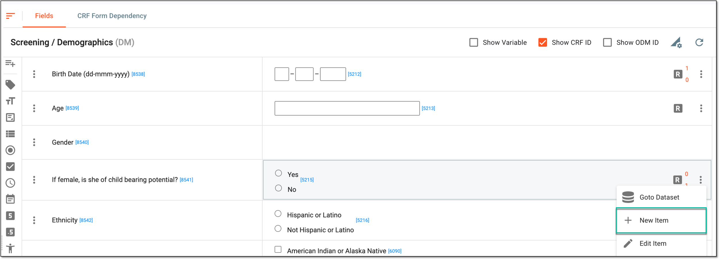 Adding radio to existing item