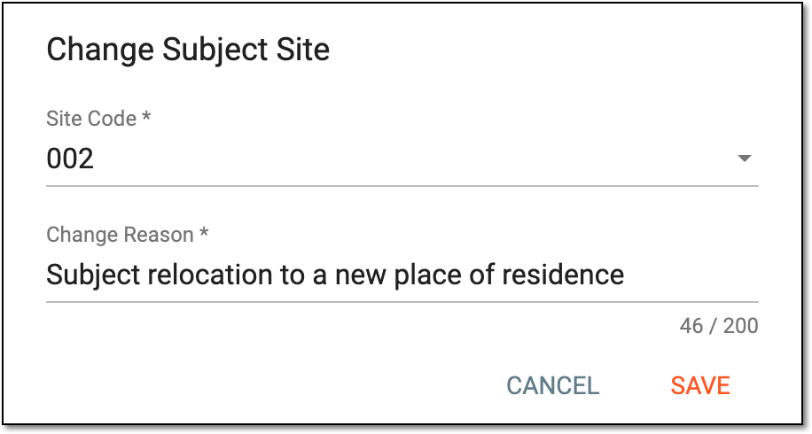 Changing subject site