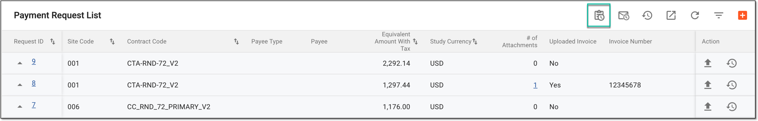 Accessing execution history for autogenerated payment requests