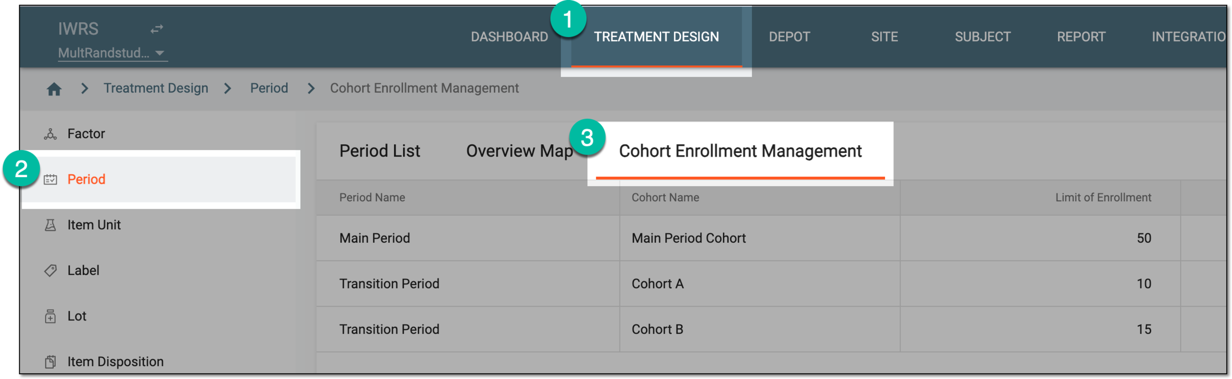 Accessing cohort enrollment management