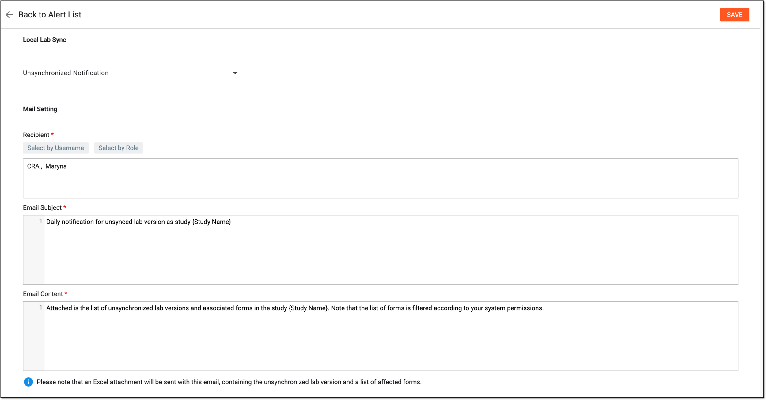 Configuring unsynced lab version alert