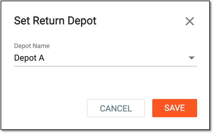Setting return depot