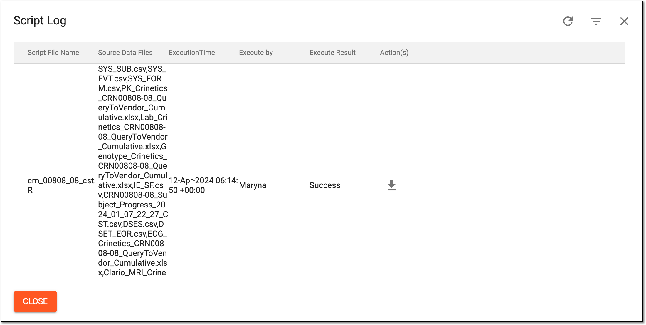 Viewing script log