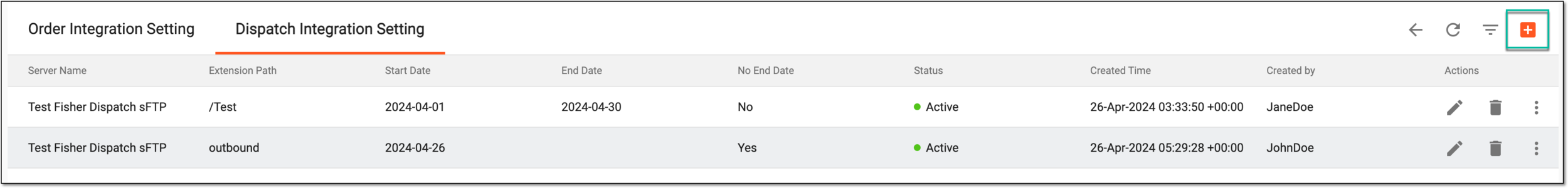 Adding new dispatch integration