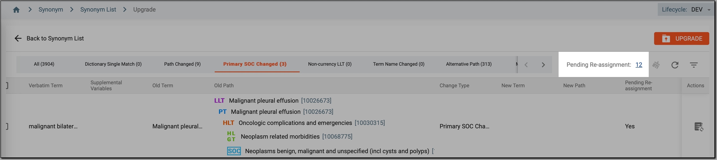 Initiating reassignmentLocating Pending Re-assignment option