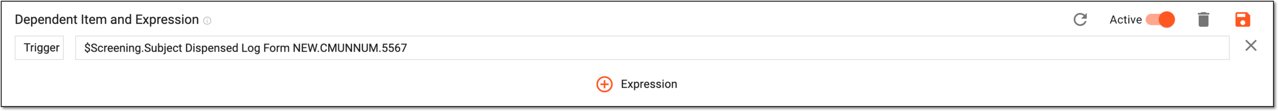 Configuring additional item dependency expression