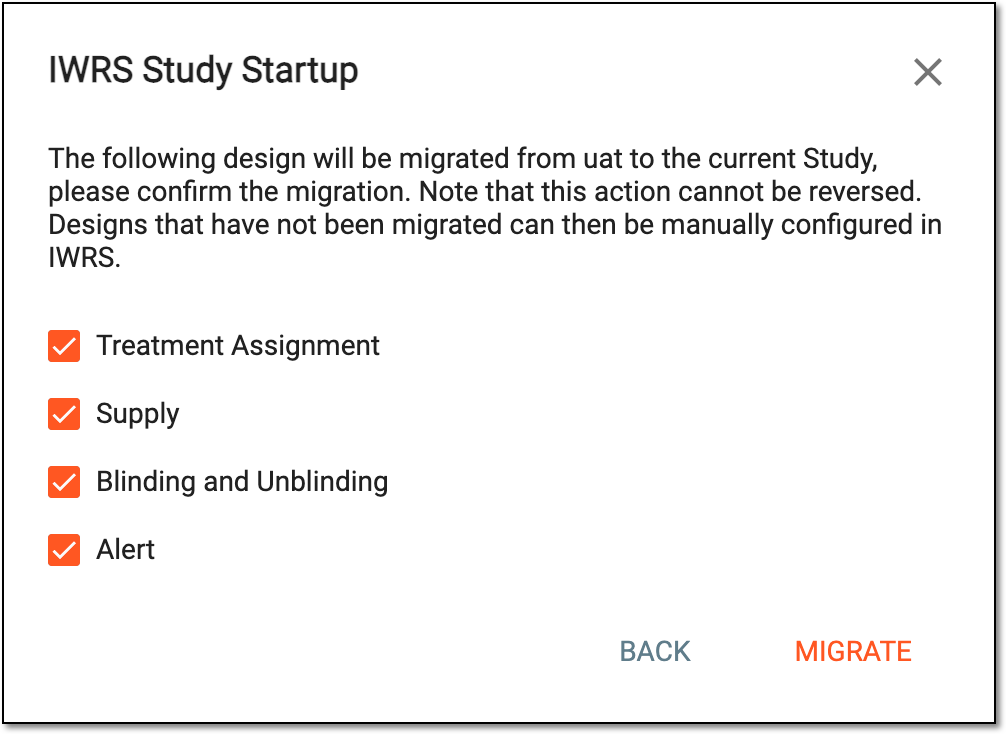 Selecting migration categories